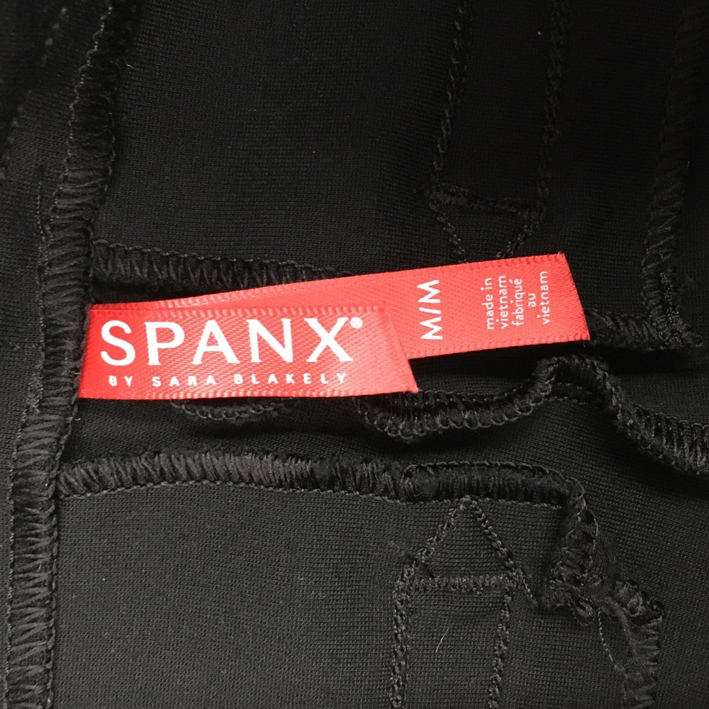 Spanx Smoothing Ponte Knit High Rise Leggings Women's Medium Black Office Mod - Picture 15 of 16